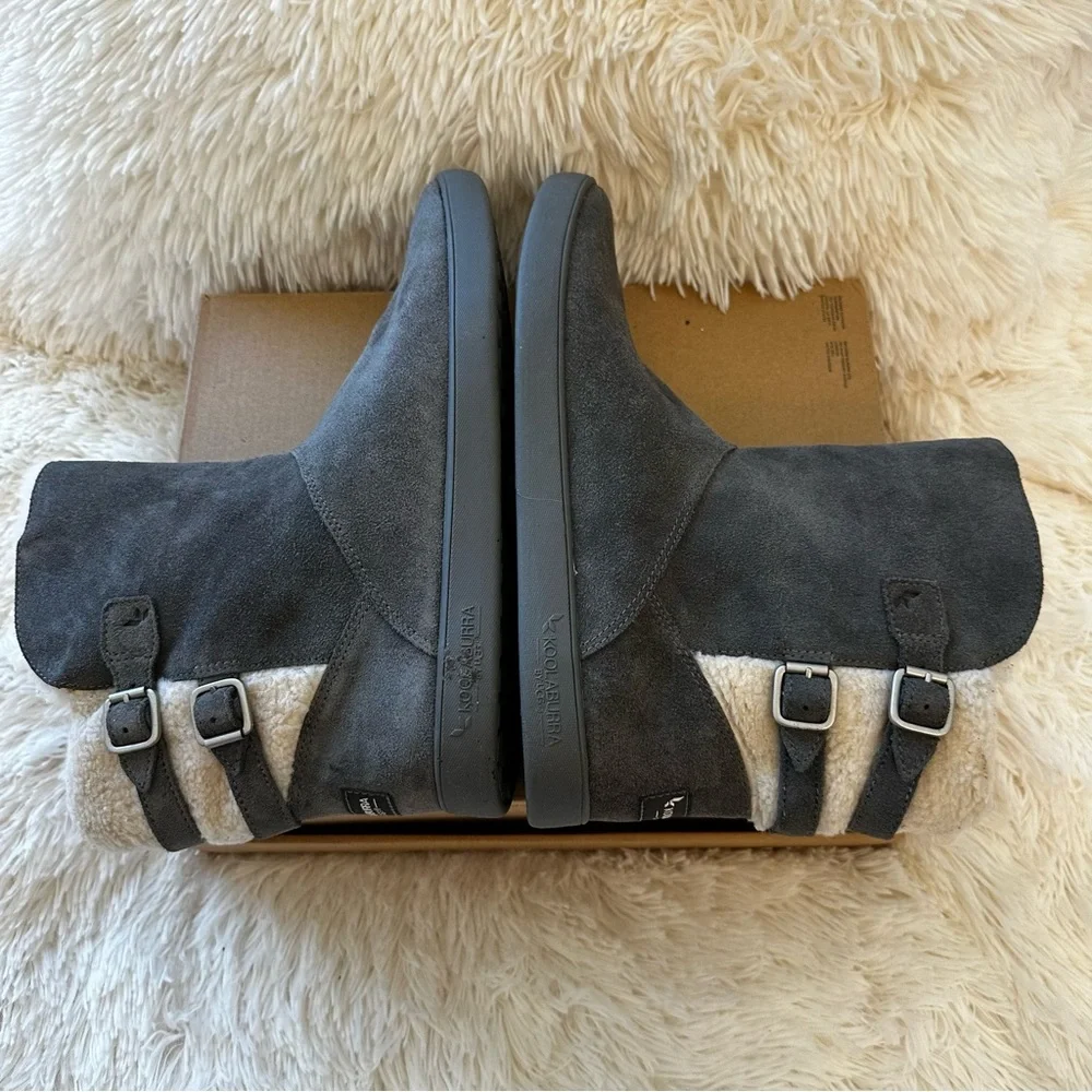 Koolaburra by UGG Victoria Short Suede Boots Gray Faux Fur Women’s Size 9 NWOT